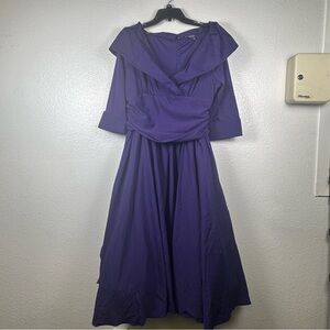 Elegant Purple Long Sleeve Dress